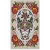 RUGGABLE Washable Halloween Area Rug –Bone Dance Ivory White 6 ft Round, Stain-Resistant, Non-Slip –Medium Machine Washable Rugs for Living Room, Bedroom, Hallway, Entryway & Office–with Standard Pad(Sugar Skull Multicolor – Standard Pad)