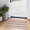 RUGGABLE Washable Plaid Area Rug – Dress Stewart Tartan White 2×3, Stain-Resistant, Non-Slip – Small Machine Washable Rugs for Living Room, Bedroom, Hallway, Entryway & Bathroom–with Standard Pad(Hudson Stripe Red – Cushioned Pad)