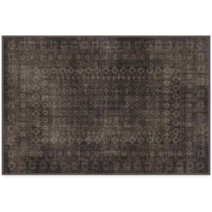 RUGGABLE Machine Washable Runner Rug – Founders Cyrus Black 2.5×7, Stain-Resistant, Non-Slip – Washable Rug for Hallway, Entryway, Living Room & Kitchen–with Standard Pad(Cyrus Black – Standard Pad)