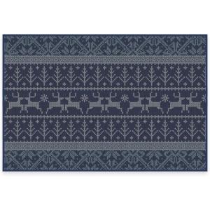 RUGGABLE Washable Plaid Area Rug – Dress Stewart Tartan White 2×3, Stain-Resistant, Non-Slip – Small Machine Washable Rugs for Living Room, Bedroom, Hallway, Entryway & Bathroom–with Standard Pad(Fair Isle Blue – Standard Pad)