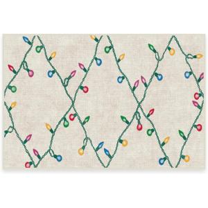 RUGGABLE Washable Plaid Area Rug – Dress Stewart Tartan White 2×3, Stain-Resistant, Non-Slip – Small Machine Washable Rugs for Living Room, Bedroom, Hallway, Entryway & Bathroom–with Standard Pad(Holiday Lights Creme – Cushioned Pad)