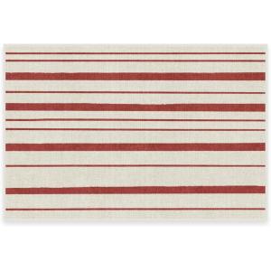 RUGGABLE Washable Plaid Area Rug – Dress Stewart Tartan White 2×3, Stain-Resistant, Non-Slip – Small Machine Washable Rugs for Living Room, Bedroom, Hallway, Entryway & Bathroom–with Standard Pad(Hudson Stripe Red – Cushioned Pad)