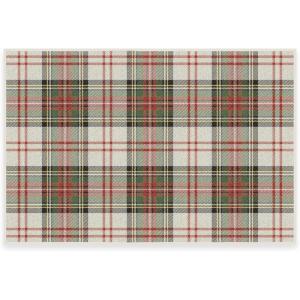 RUGGABLE Washable Plaid Area Rug – Dress Stewart Tartan White 2×3, Stain-Resistant, Non-Slip – Small Machine Washable Rugs for Living Room, Bedroom, Hallway, Entryway & Bathroom–with Standard Pad(A – Dress Stewart Tartan White – Cushioned Pad)