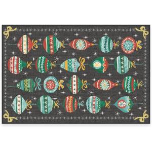 RUGGABLE Washable Plaid Area Rug – Dress Stewart Tartan White 2×3, Stain-Resistant, Non-Slip – Small Machine Washable Rugs for Living Room, Bedroom, Hallway, Entryway & Bathroom–with Standard Pad(Festive Garland Multicolor – Standard Pad)