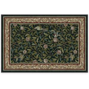 RUGGABLE x Morris & Co Washable Runner Rug – Mallow Rust Red 2.5×7, Stain-Resistant, Non-Slip Hallway Runner – Machine Washable Rug for Hallway, Entryway, Living Room & Kitchen–with Standard Pad(Pomegranate Blue Green – Cushioned Pad)