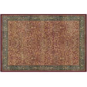 RUGGABLE x Morris & Co Washable Runner Rug – Mallow Rust Red 2.5×7, Stain-Resistant, Non-Slip Hallway Runner – Machine Washable Rug for Hallway, Entryway, Living Room & Kitchen–with Standard Pad(Acorn Amber Red – Cushioned Pad)