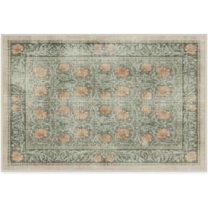 RUGGABLE x Morris & Co Washable Runner Rug – Mallow Rust Red 2.5×7, Stain-Resistant, Non-Slip Hallway Runner – Machine Washable Rug for Hallway, Entryway, Living Room & Kitchen–with Standard Pad(Pimpernel Vintage Green – Standard Pad)