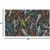 RUGGABLE Washable Halloween Area Rug – Bone Dance Multicolor 3×5, Stain-Resistant, Non-Slip – Small Machine Washable Rugs for Living Room, Bedroom, Hallway, Entryway & Office–with Standard Pad