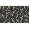 RUGGABLE Washable Halloween Area Rug – Bone Dance Black 3×5, Stain-Resistant, Non-Slip – Small Machine Washable Rugs for Living Room, Bedroom, Hallway, Entryway & Office–with Standard Pad